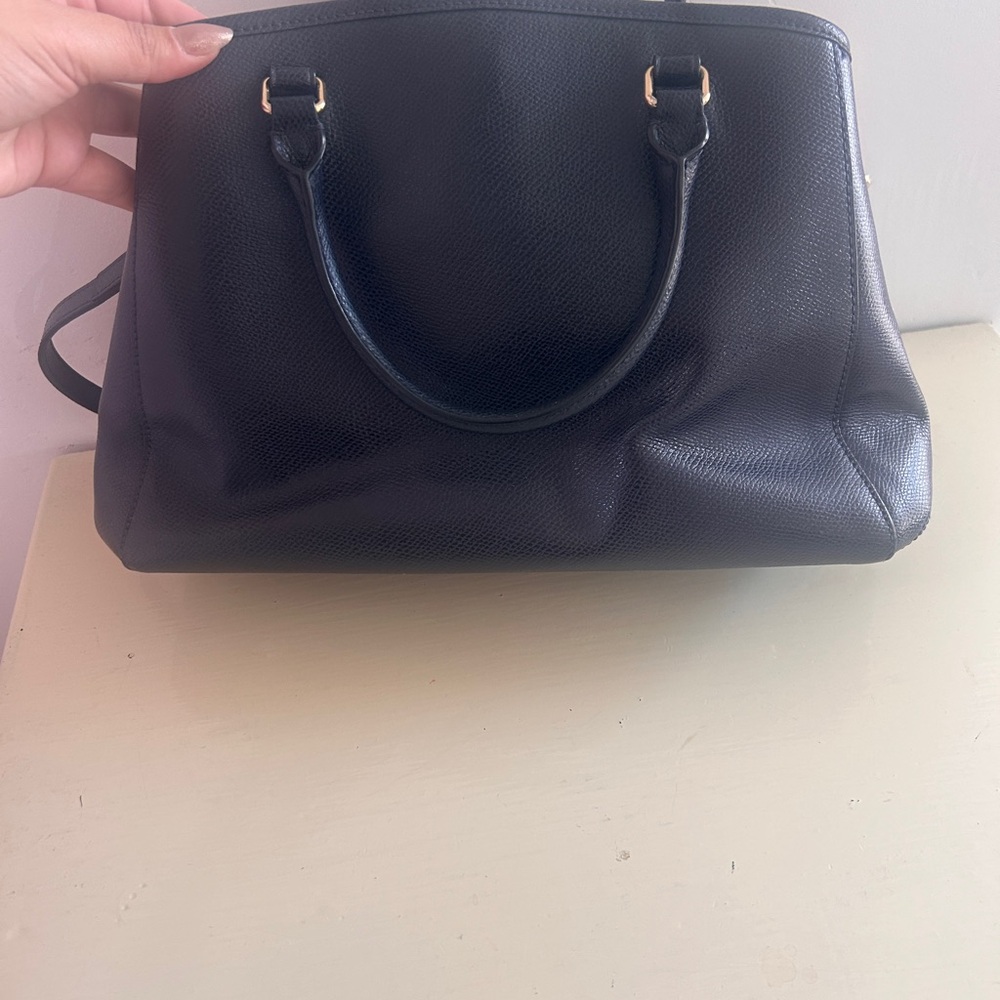 Navy blue coach Leather Handbag - Picture 4 of 11